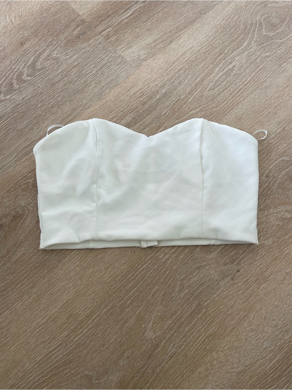 SHEIN White Strapless Bustier Crop Top